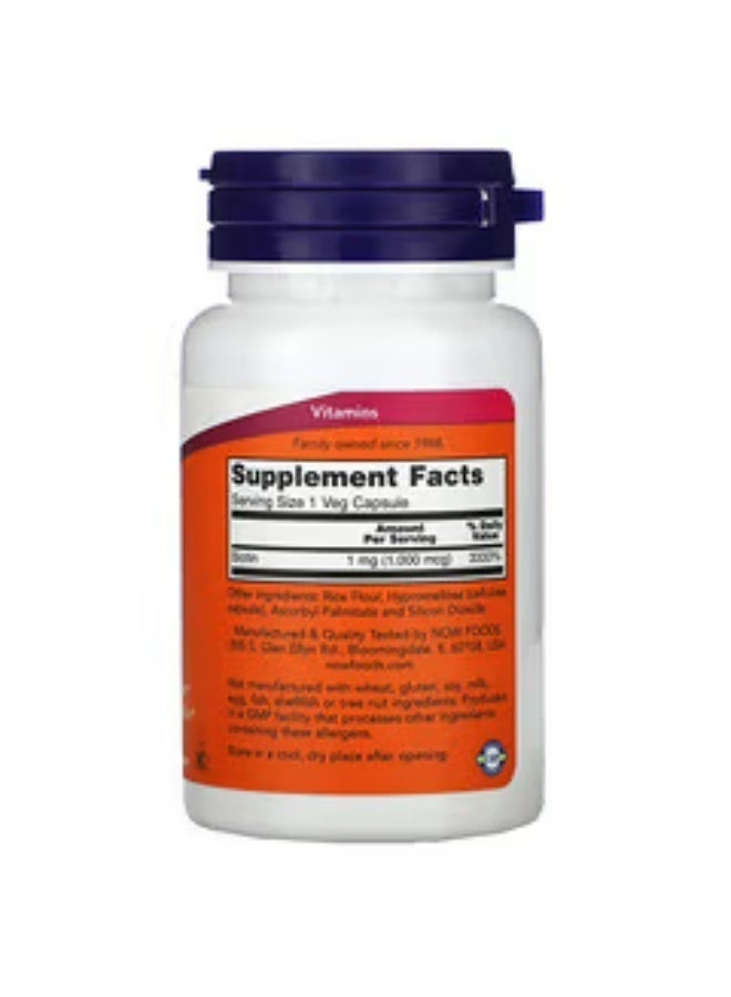 now Biotin 1000 micrograms - 100 capsules - Image 2